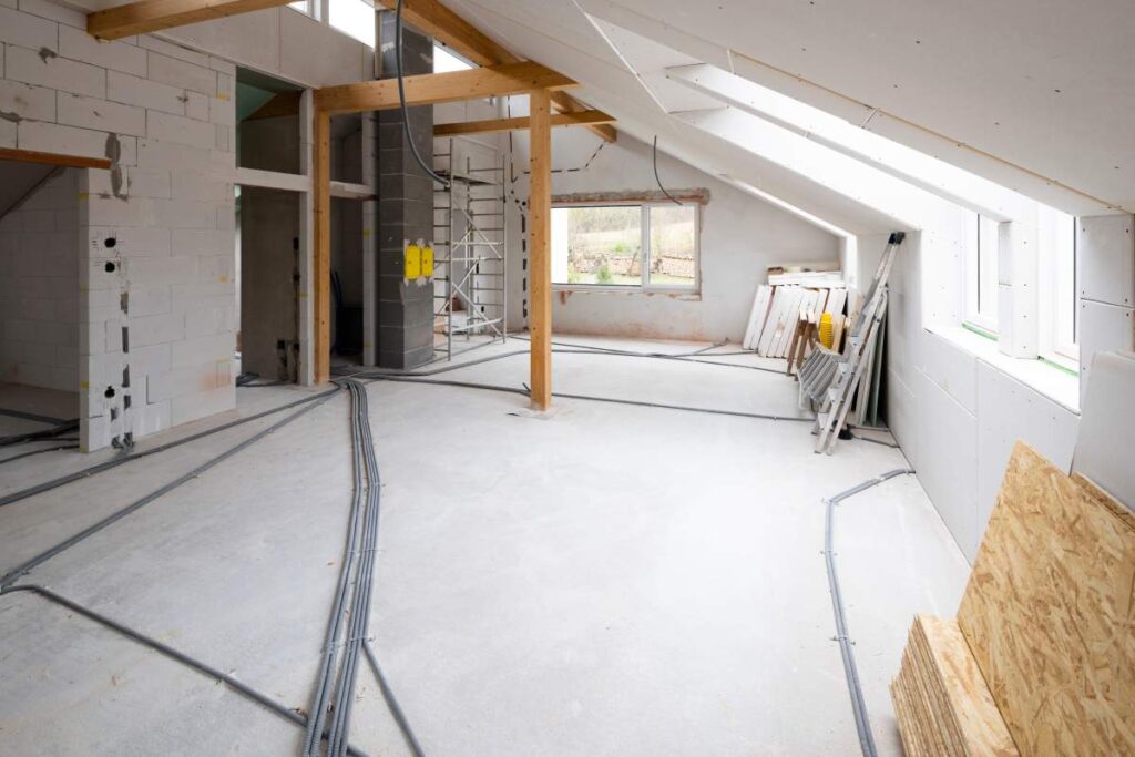 Family kitchen with durable flooring, wipeable countertops, and children’s everyday items neatly in use.